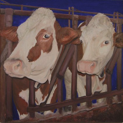 "Fanny und Friedel", Acryl und Öl auf Leinwand, 70 x 70 cm, 2007