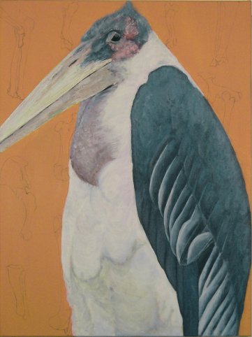 "Marabu africanus", Acryl und Öl auf Leinwand, 60 x 80 cm, 2006